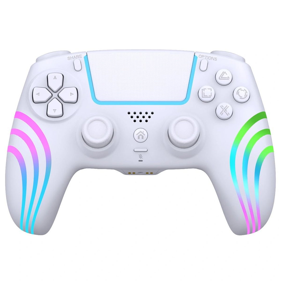 Controle sem fio para PS4 (RGB) om sensor de seis eixos, touchpad de vibração dupla, entrada para fone de ouvido