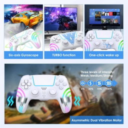 Controle sem fio para PS4 (RGB) om sensor de seis eixos, touchpad de vibração dupla, entrada para fone de ouvido