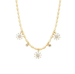 Gargantilha com Flores banhada a Ouro 18k