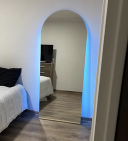 Espejo tipo arco con luz LED RGB 170×70 cm