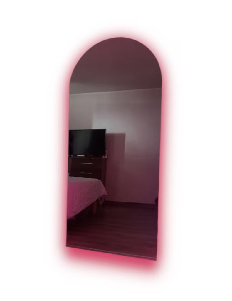 Espejo tipo arco con luz LED RGB 170×70 cm_3