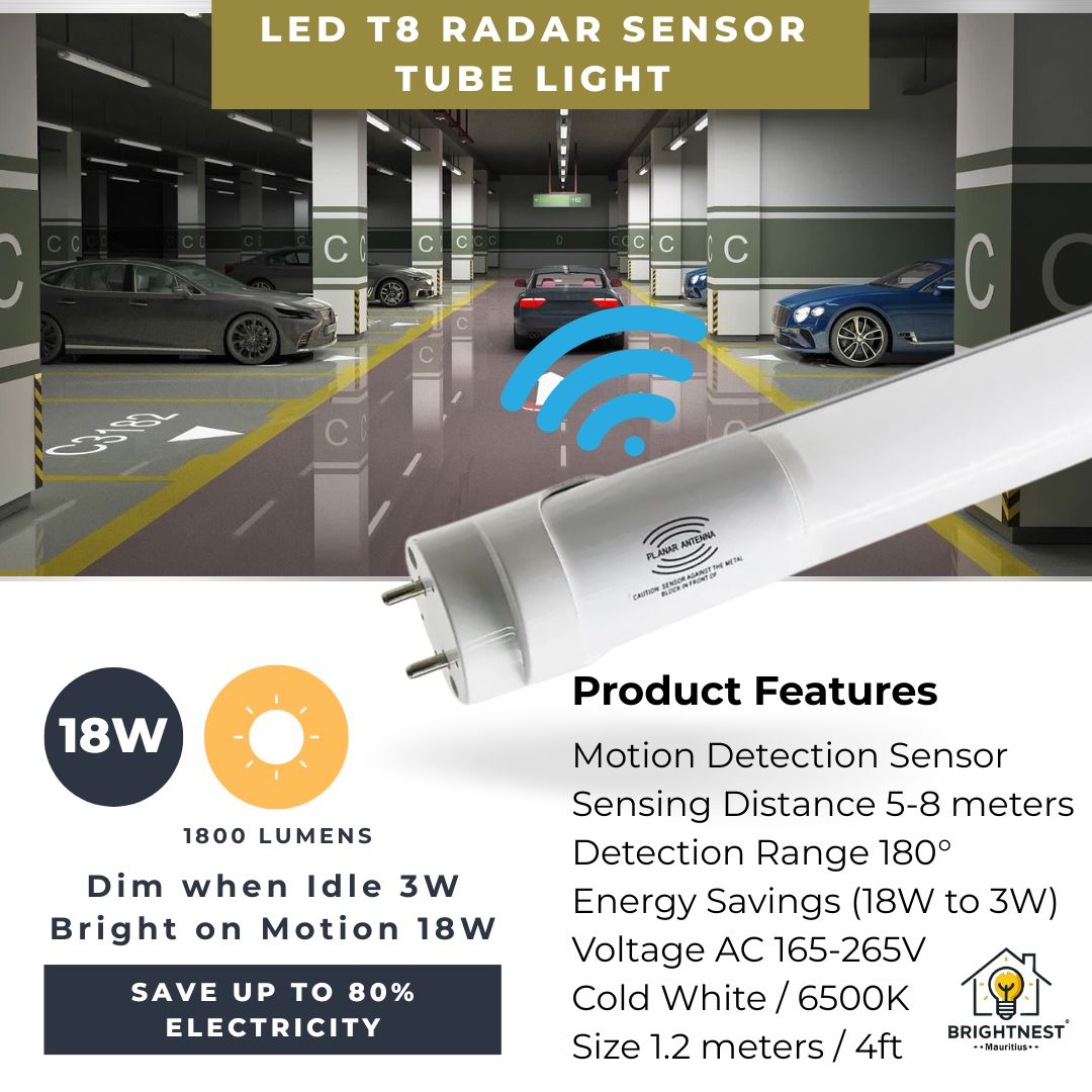 4ft Led T8 Radar Sensor Tube Light (3W-18W) (4 Pcs)_1