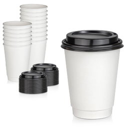 04. Plain White Double Walled Paper Cups 12oz (250cups)