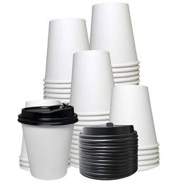 08. Plain White Double Walled Paper Cups 12oz (1000cups)