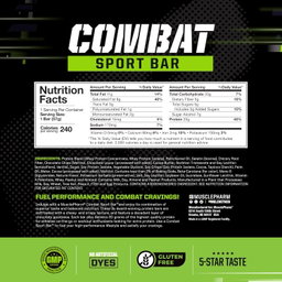 MUSCLEPHARM COMBAT BAR BOX OF 12 CHOCO CHIP COOKIE