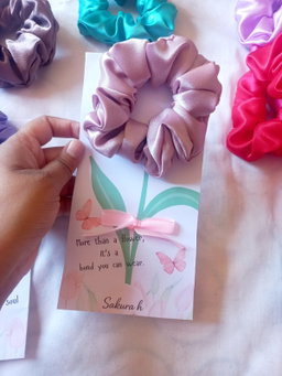 🌸 Elegant Satin Scrunchie – Gift Card Edition
