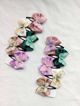 🦋 Butterfly Satin Tic-Tac Clips