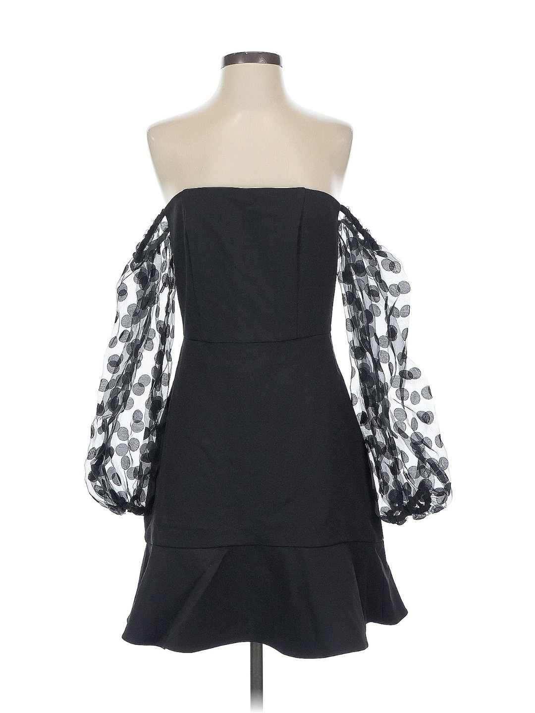 Vestido con mangas de tul – BCBGMAXAZRIA (talla 4)