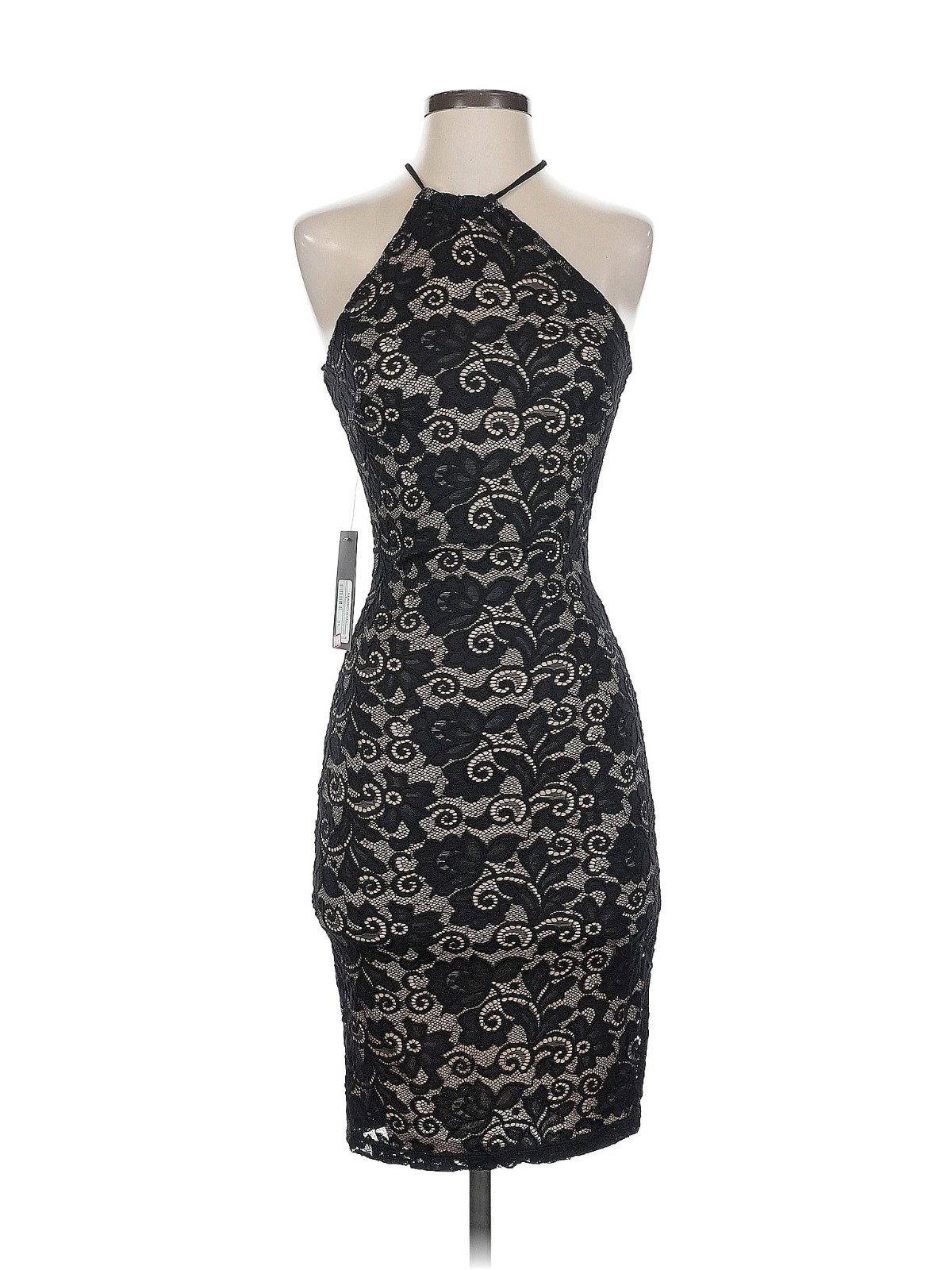 Vestido halter ajustado de encaje floral – Marciano (talla XS)_0
