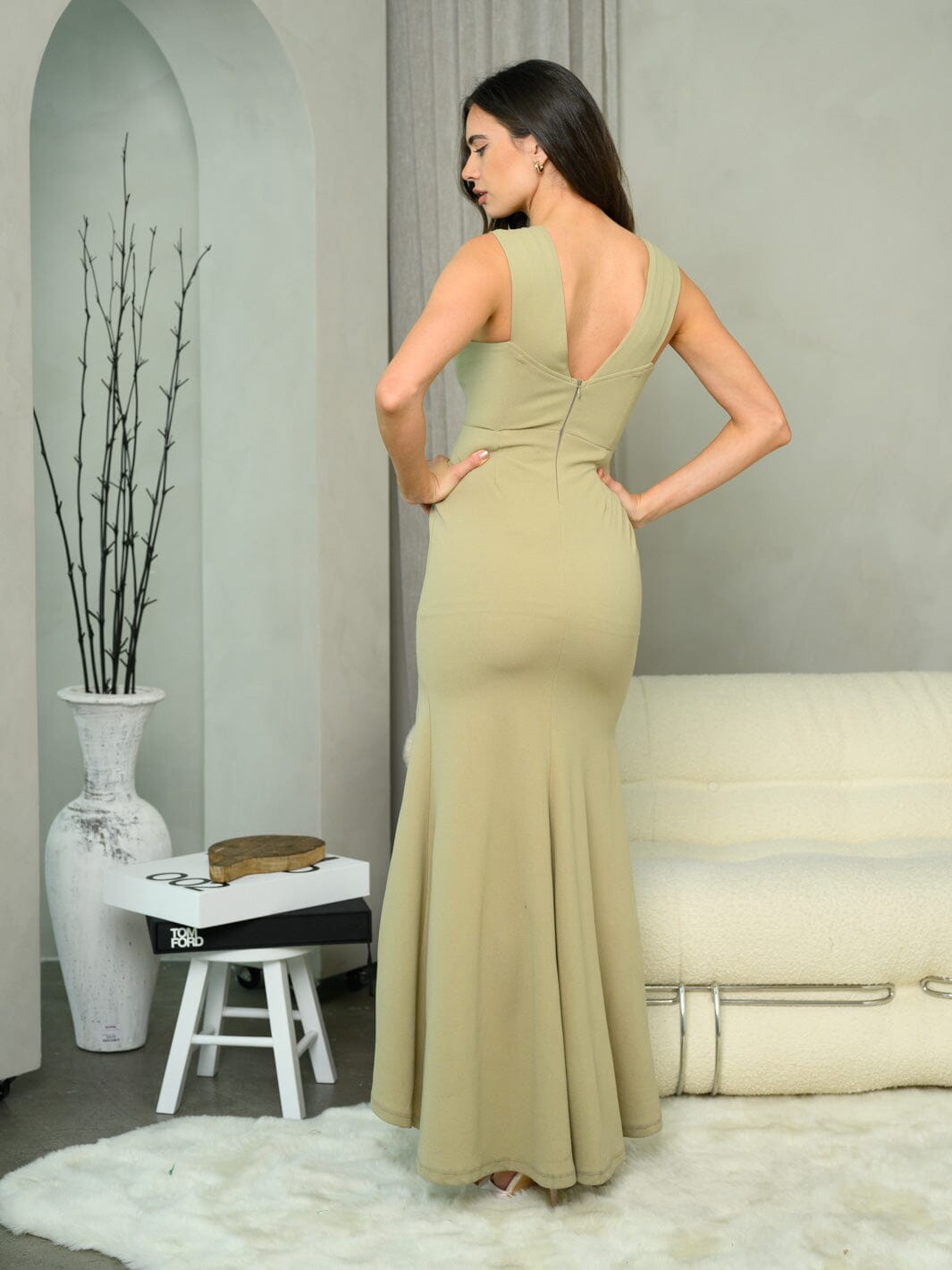 Vestido largo con abertura lateral (tallas S - M - L)_2