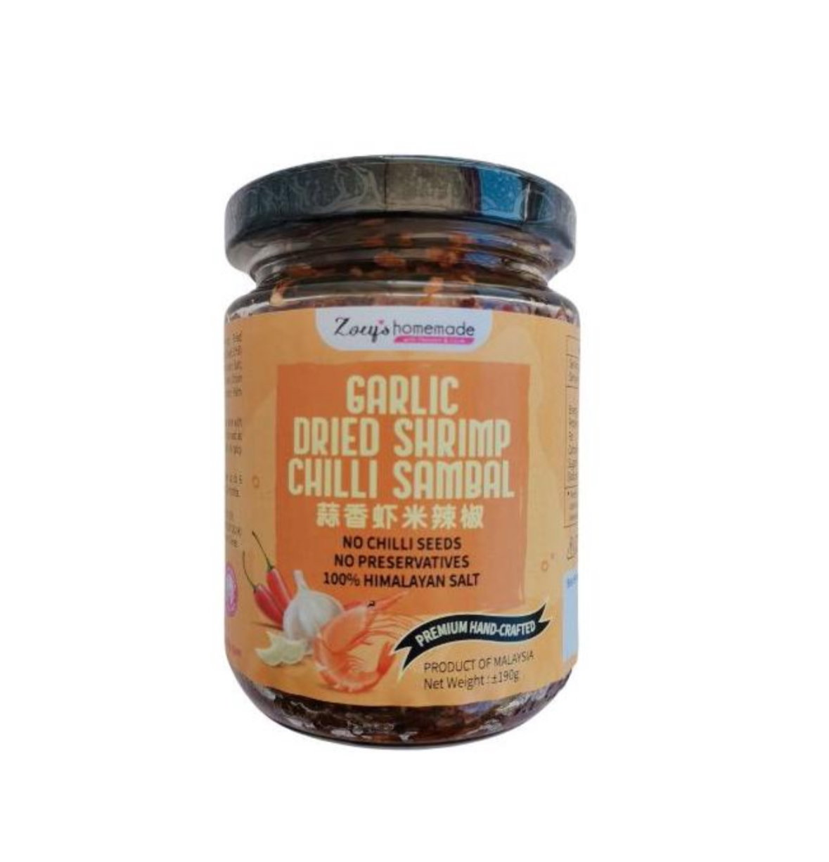Zoey Garlic Dried Shrimp Chilli Sambal (190g)_0