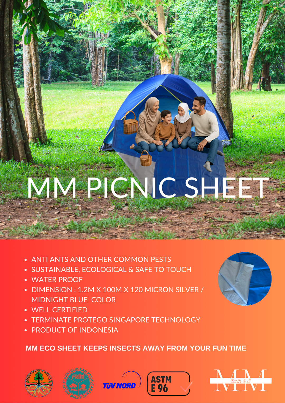 Picnic and camping anti pests sheet