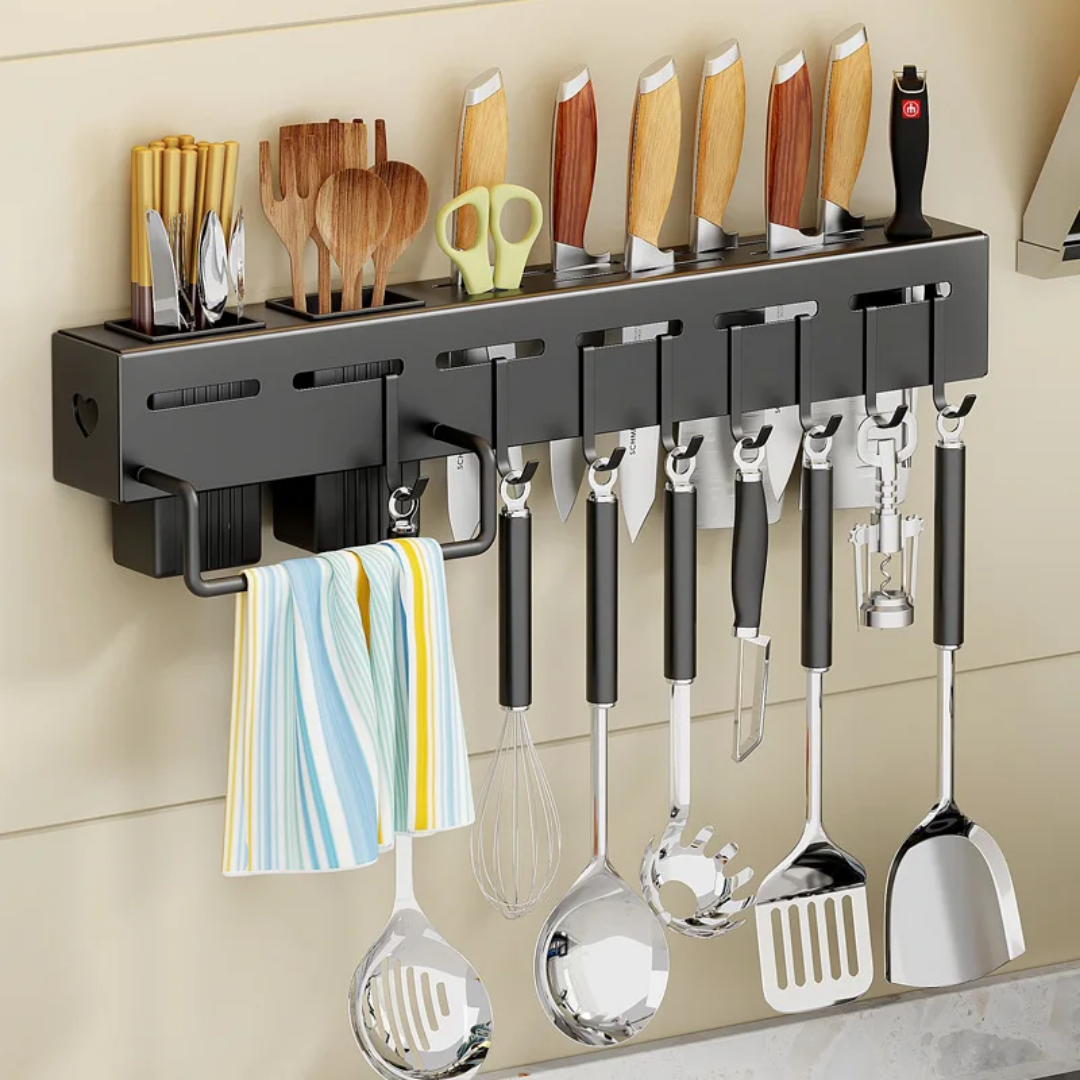 Kitchen double.layer multifunctional storage rack ABS and bamboo utensils seasoning rack pot sorting