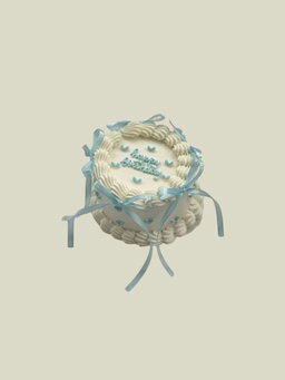 Blue bento bow cake