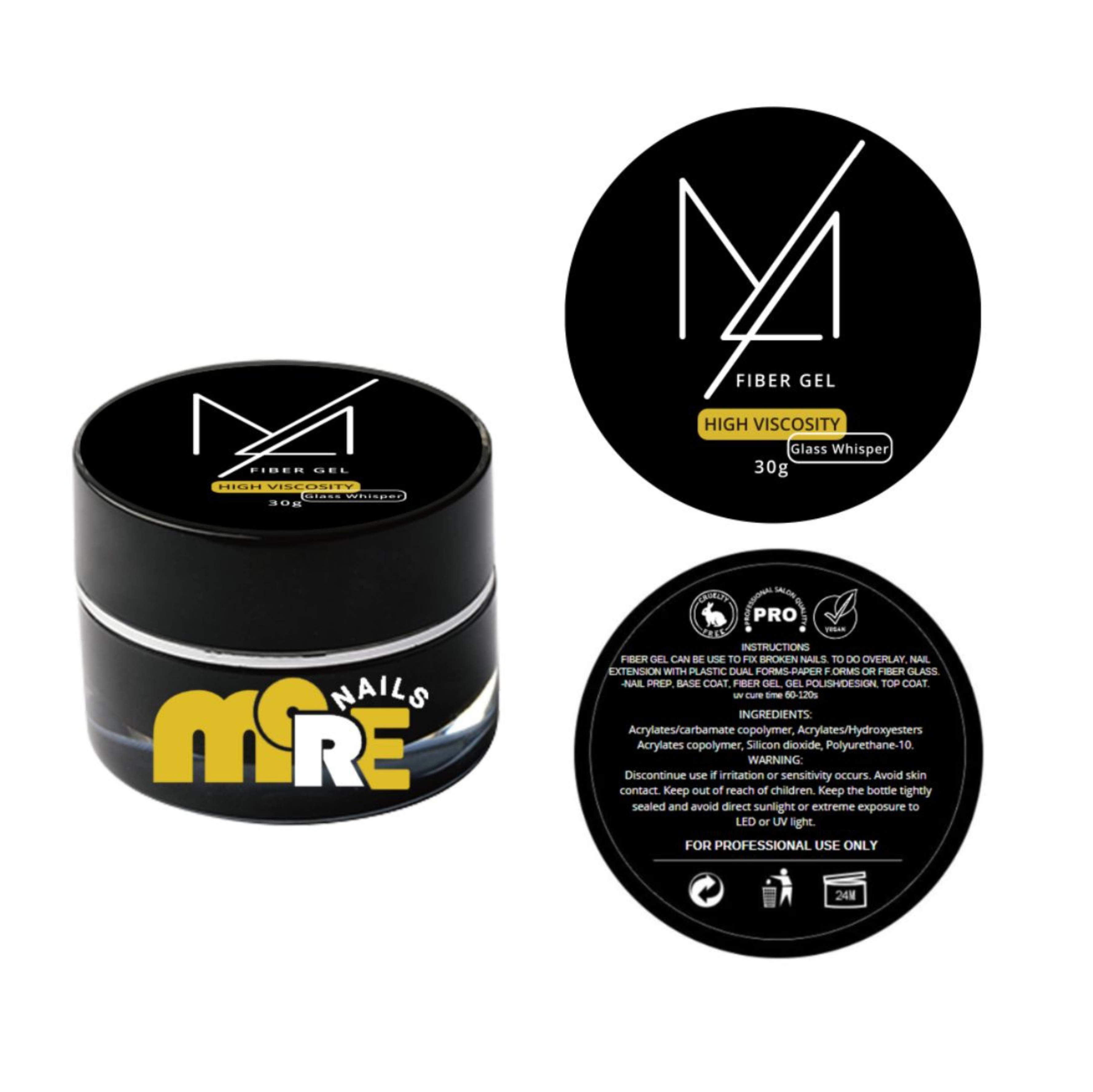 Fiber Gel 30g - Glass Whisper 