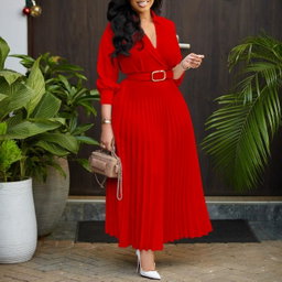 Elegant Plaited long sleeve long  stylish dress