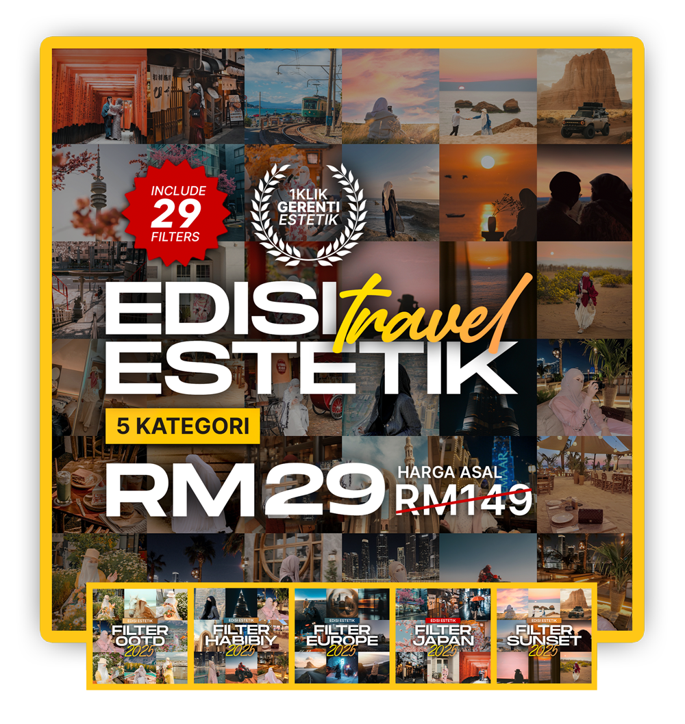 Edisi Travel Estetik 5 Kategori | 29 Filters