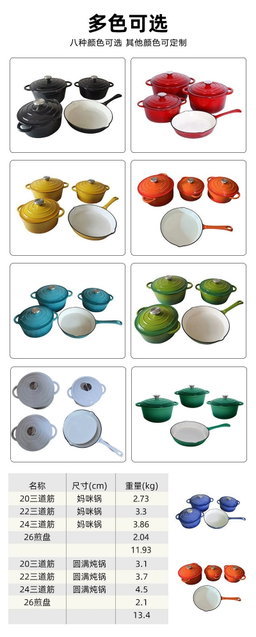 Cast iron pot 7 set