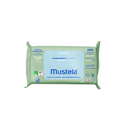 Mustela Bébé - Lingettes Nettoyantes Parfumées Compostables, 60 Lingettes