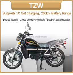 Moto électrique cargo longue portée à charge rapide de 250km, moto électrique africaine intelligente tout-terrain de 72V avec puissance de 2000/3000W
