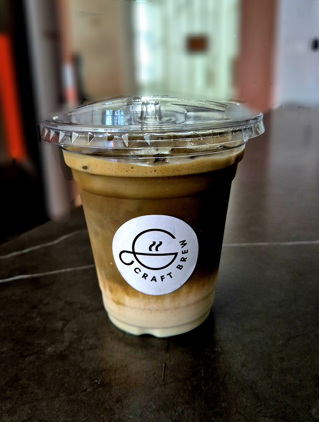 Iced Hojicha latte (unsweetened)