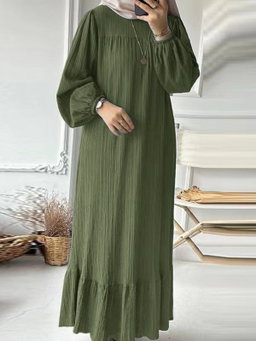  women's retro puff sleeve print ruffle pocket 