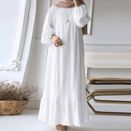  women's retro puff sleeve print ruffle pocket 