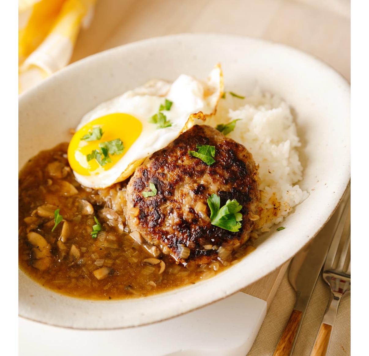 Hamburger with Garlic Butter Rice_0