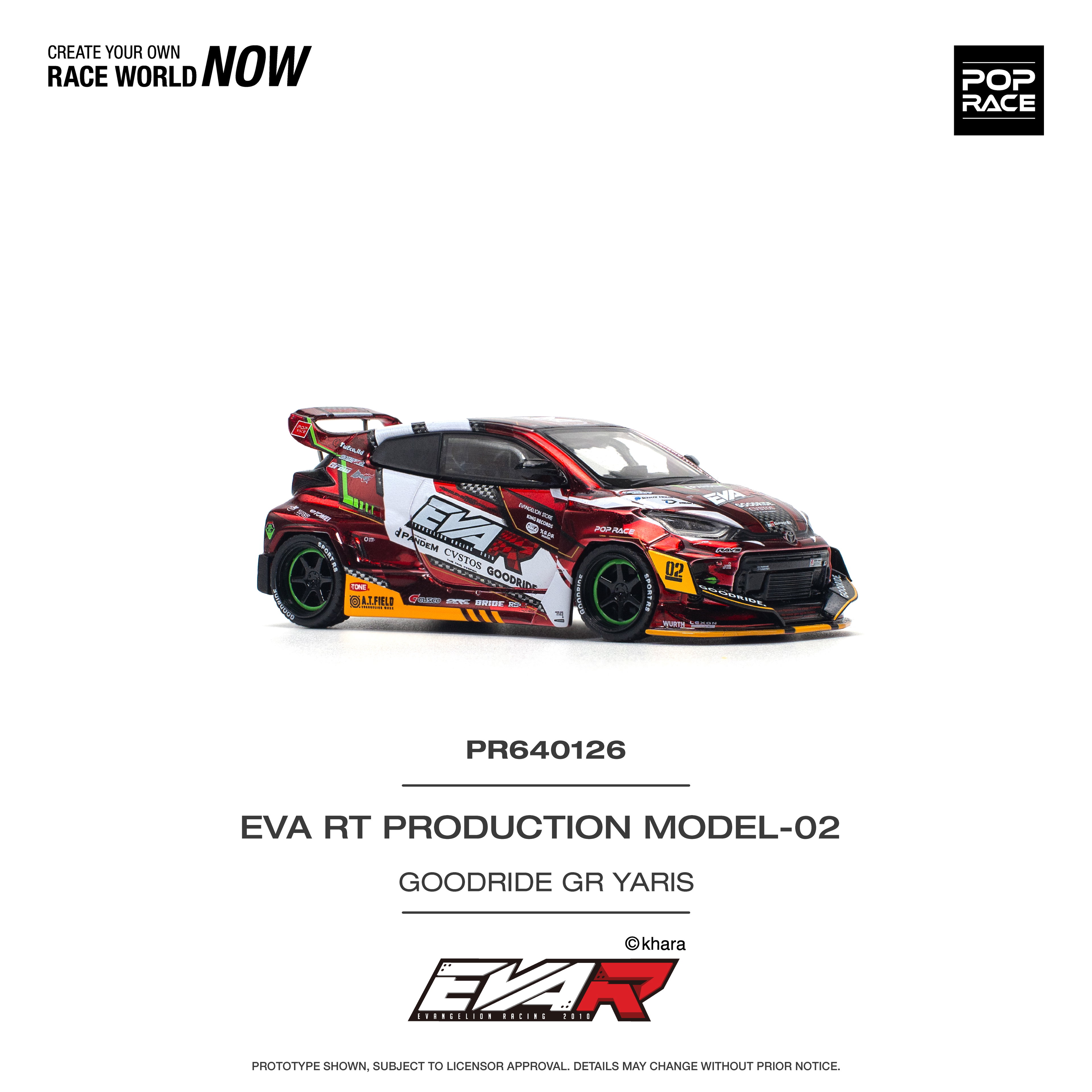 POP RACE MODEL 1/64 GR YARIS EVA RT PRODUCTION MODEL-02 RED_1