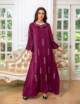 Arabian Dubai Satin Hot Diamond Abaya 