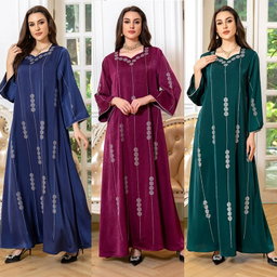 Arabian Dubai Satin Hot Diamond Abaya 
