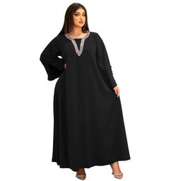 Women's dress with beads and diamonds