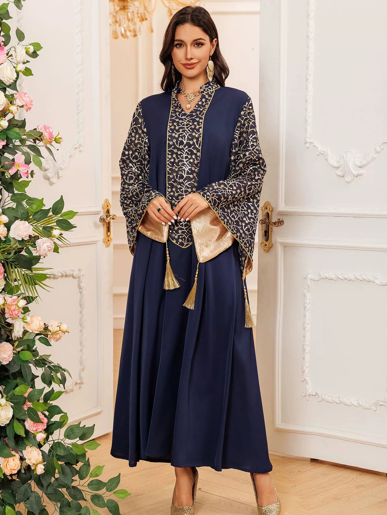 Women's Dress Dubai Robe Embroidery Porcelain_3