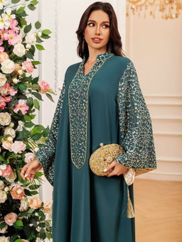 Women's Dress Dubai Robe Embroidery Porcelain