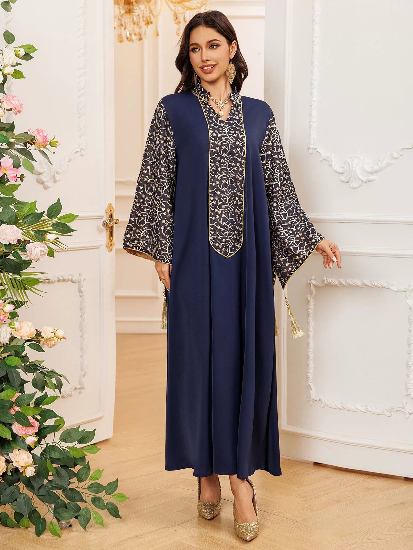 Women's Dress Dubai Robe Embroidery Porcelain_4