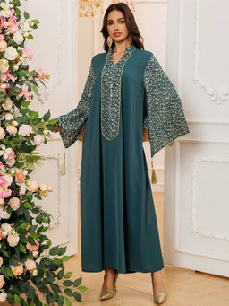 Women's Dress Dubai Robe Embroidery Porcelain