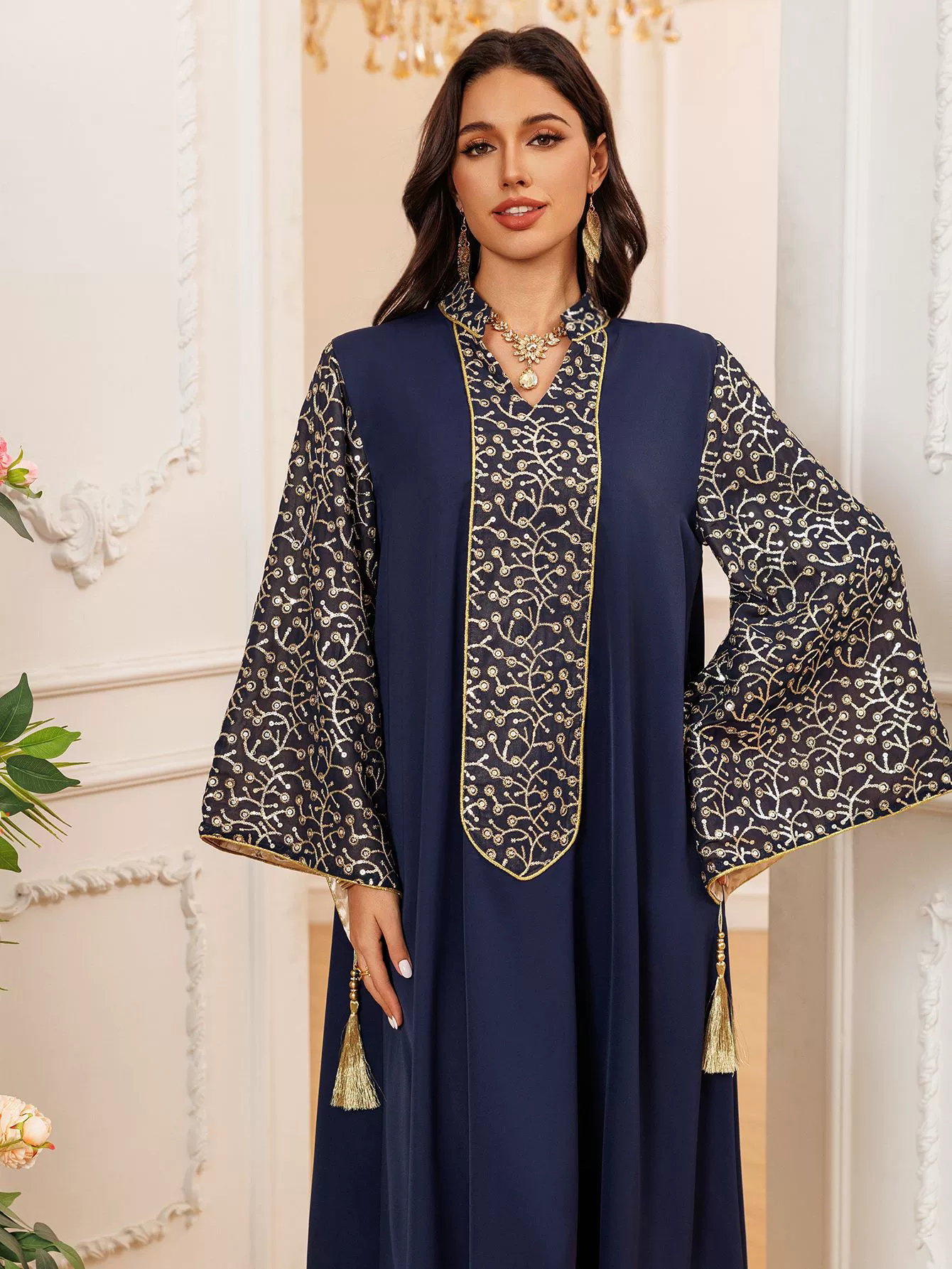 Women's Dress Dubai Robe Embroidery Porcelain_2