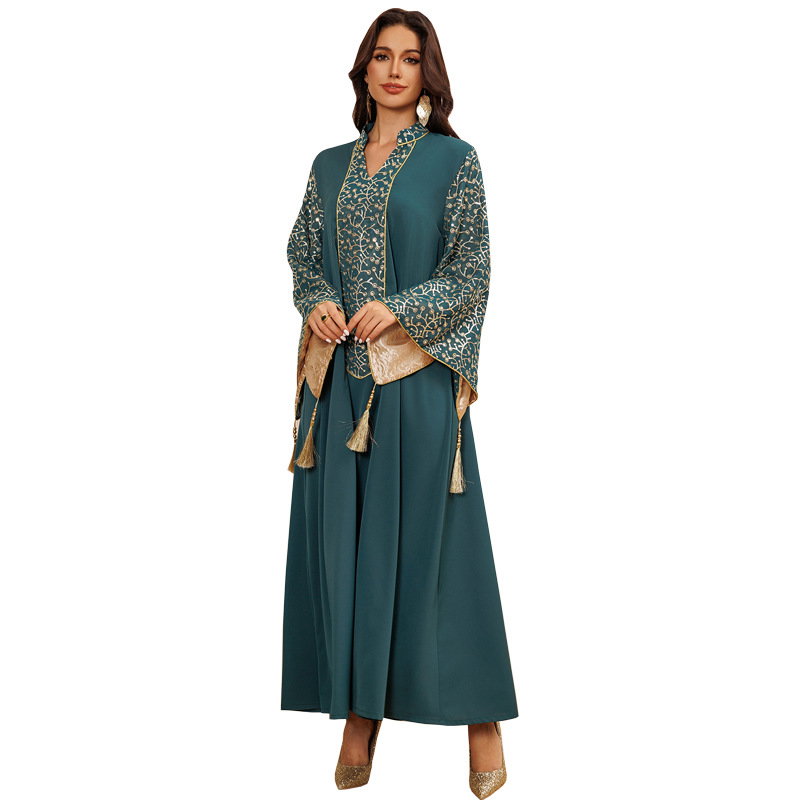 Women's Dress Dubai Robe Embroidery Porcelain_9