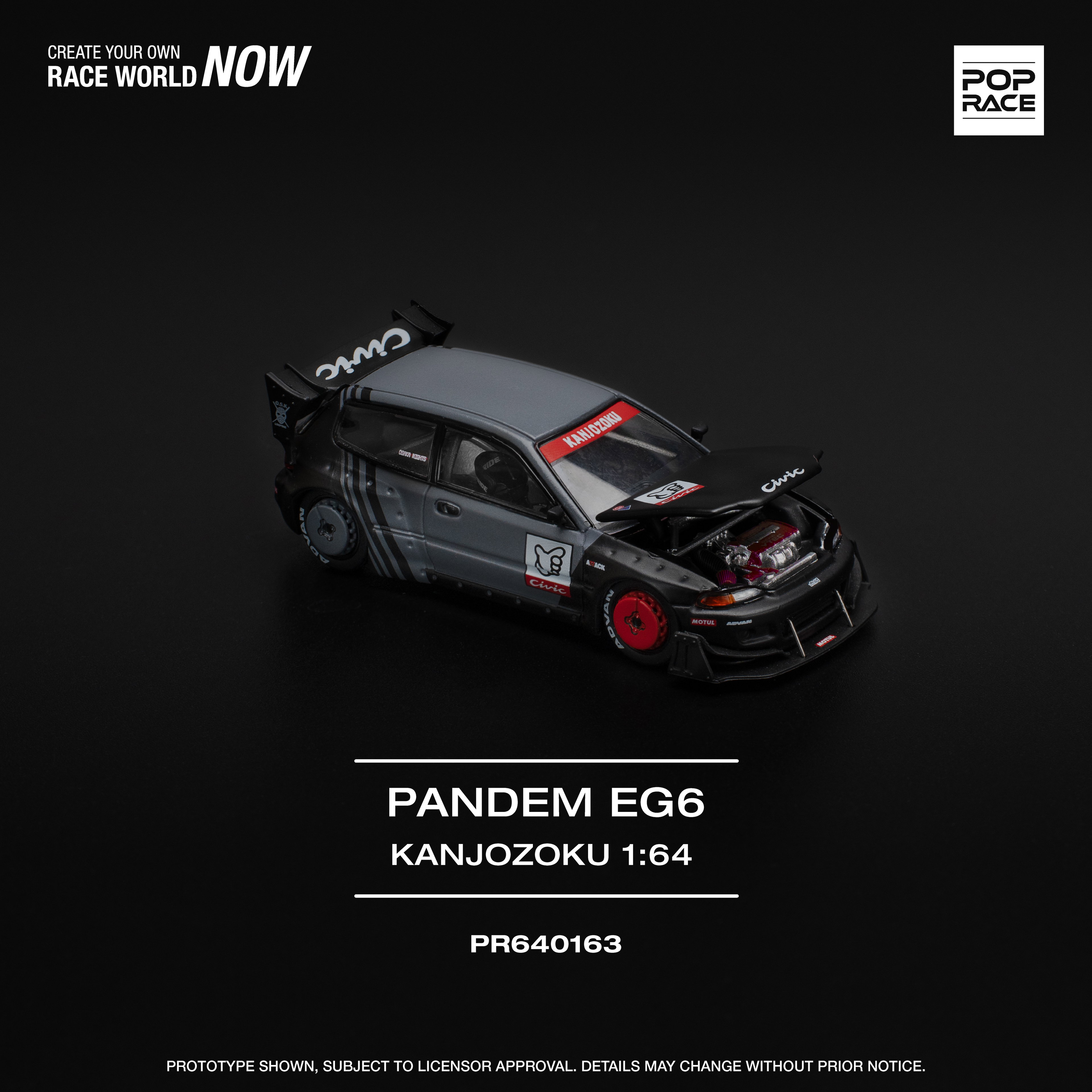 POP RACE MODEL 1/64 CIVIC EG6 PANDEM "KANJOZOKU"_4