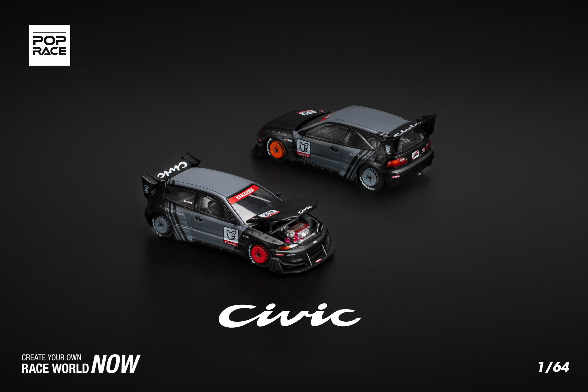 POP RACE MODEL 1/64 CIVIC EG6 PANDEM "KANJOZOKU"_1
