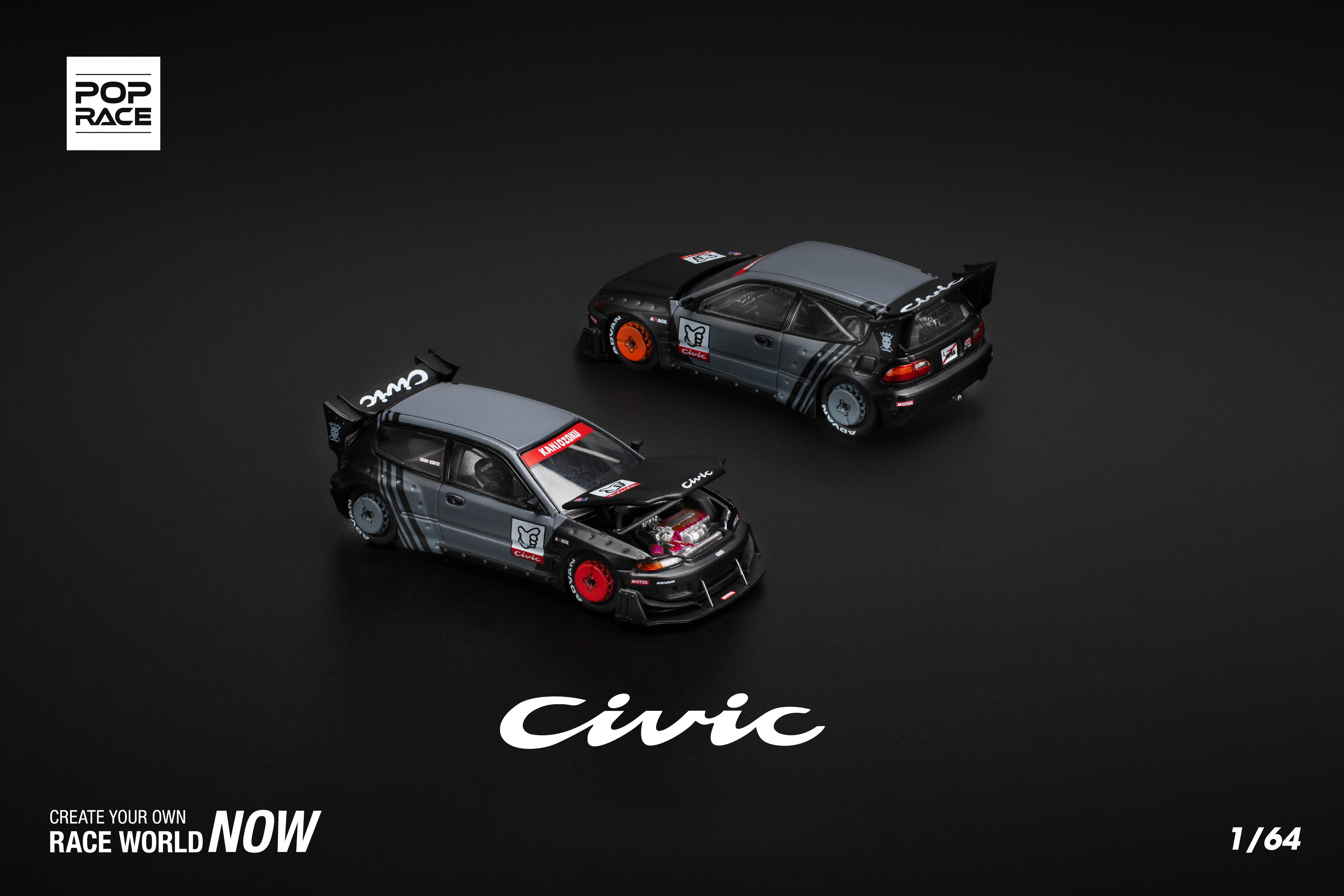 POP RACE MODEL 1/64 CIVIC EG6 PANDEM "KANJOZOKU"_1