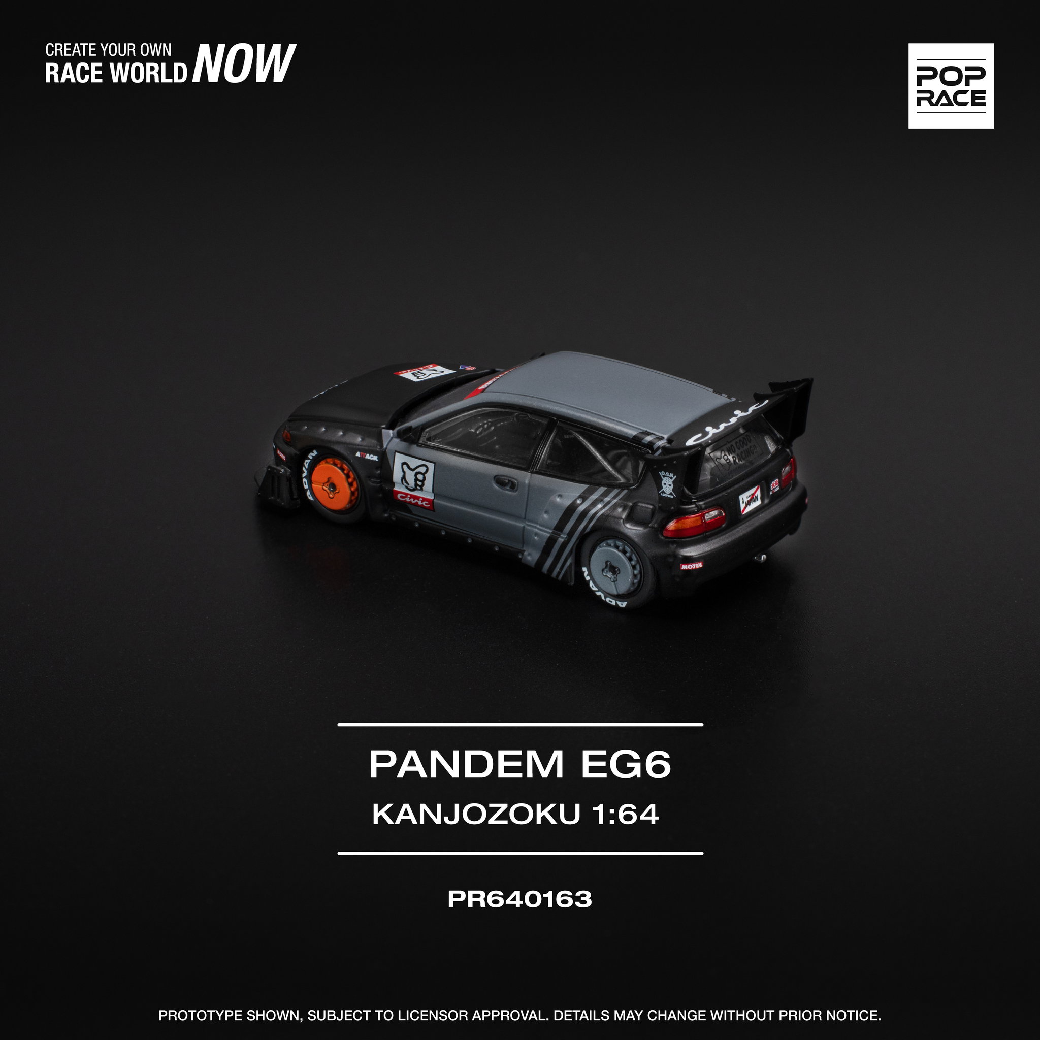 POP RACE MODEL 1/64 CIVIC EG6 PANDEM "KANJOZOKU"_3