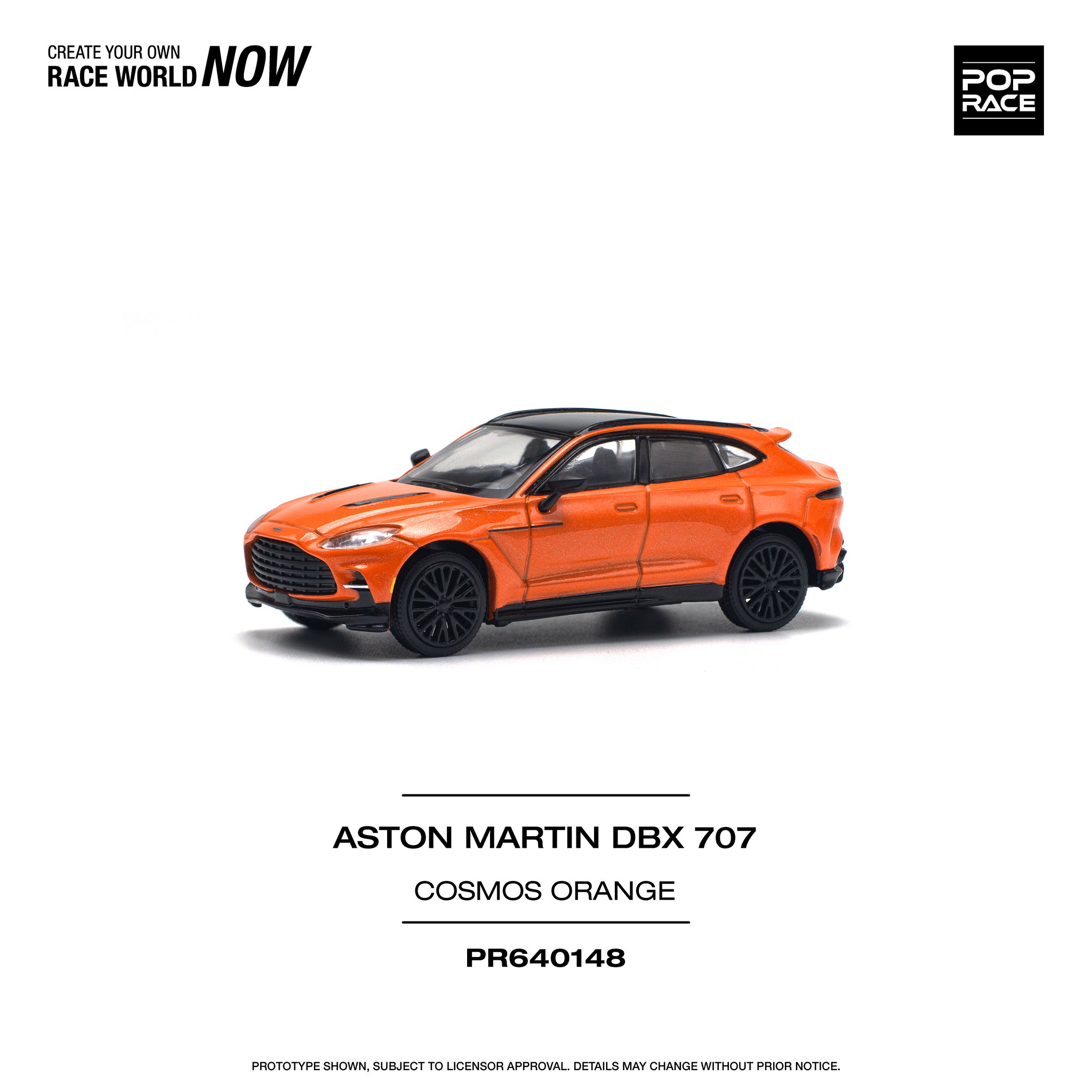 POP RACE MODEL 1/64 ASTON MARTIN DBX 707 - COSMOS ORANGE_1