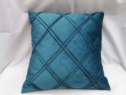 Coussin décoratif en velours – Motif quadrillé (plusieurs couleurs)
