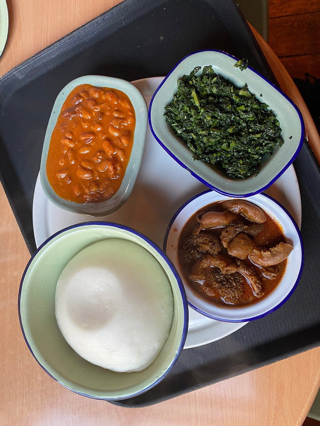Pap, Beef, Veggies & Tripe (Matumbu)