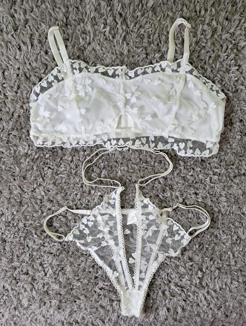 Ensemble fleuri blanc Taille S