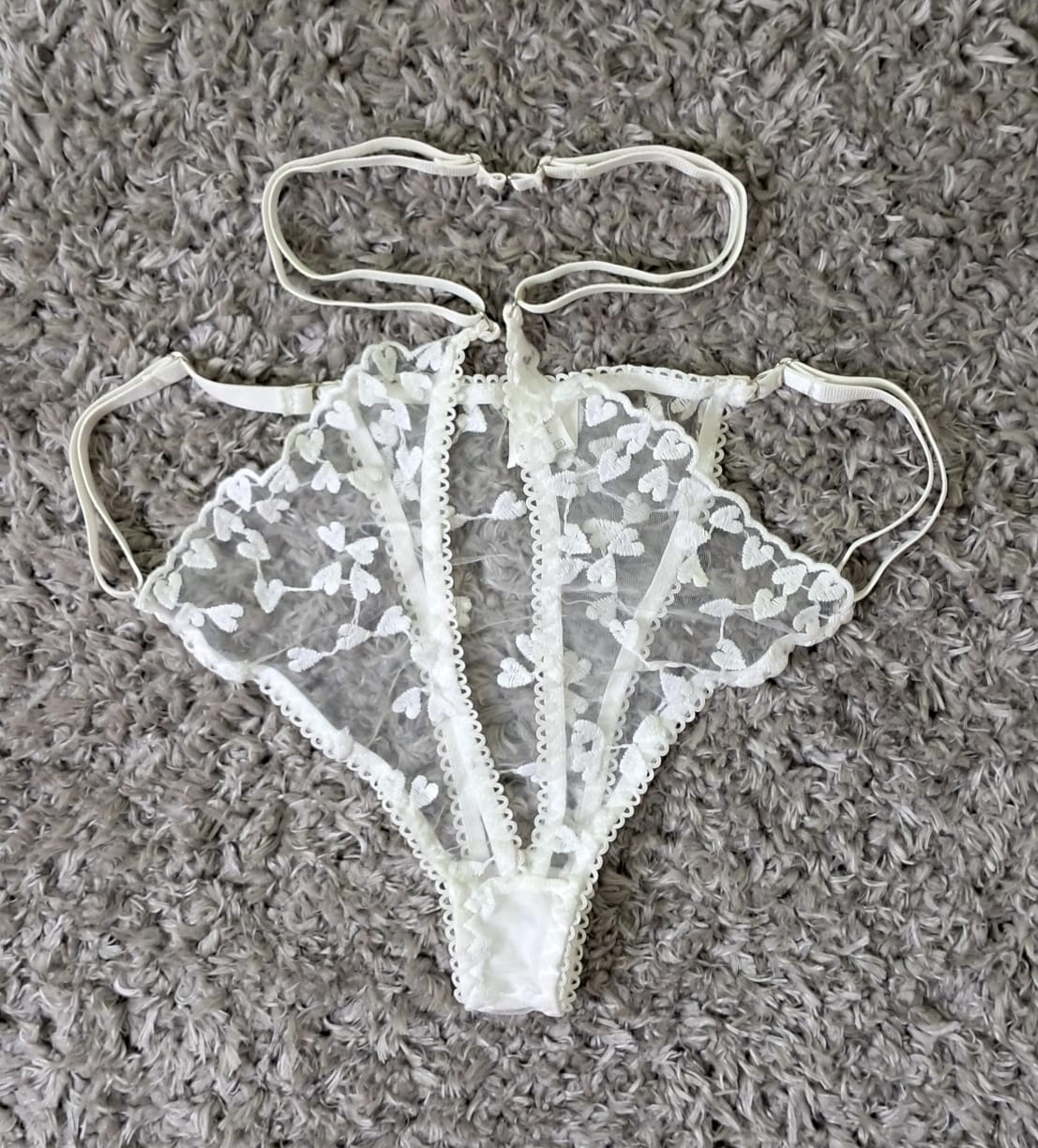 Ensemble fleuri blanc Taille S _2