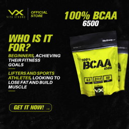 VITAXTRONG™ 100% BCAA 6500 Pure Powder (330g | 50 Servings) | 6,500mg BCAA 2:1:1 • Muscle Recovery, Endurance & Anti-Catabolic Support [VX]