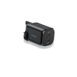 Porodo PD45 GaN Dual USB-C Fast Charger UK Plug - Black 