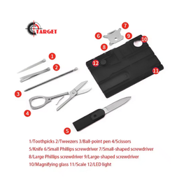 Portable Multifunction Tool Card Set Outdoor Camping Hiking Emergency 